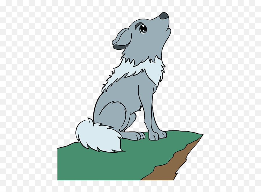 How To Draw A Cartoon Wolf In Few - Wolf Cartoon On A Cliff Png,Wolfs Rain Icon