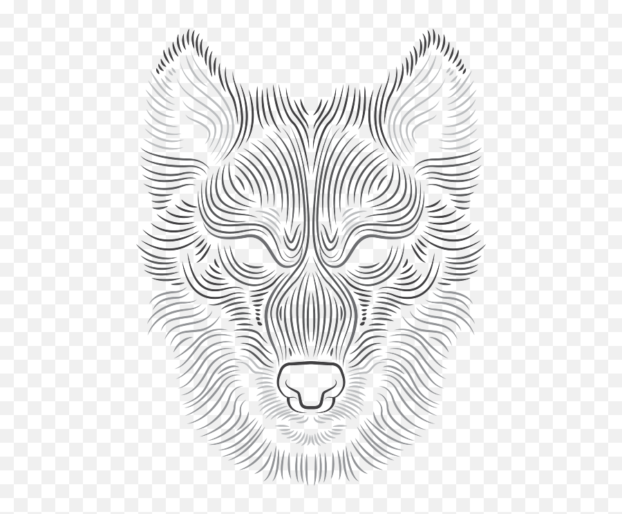 Wolf Head Line Art Grapic Animal Drawing Iphone Case - Dot Png,Wolf Head Icon