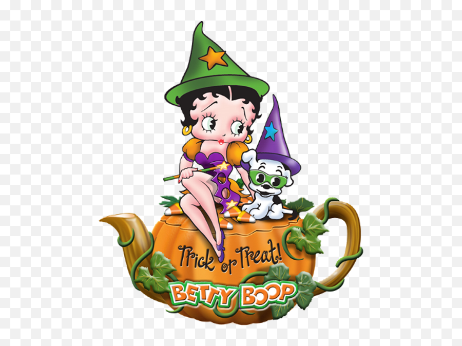 Betty Boop Halloween - Good Morning Trick Or Treat Clipart Hello October Betty Boop Png,Trunk Or Treat Png