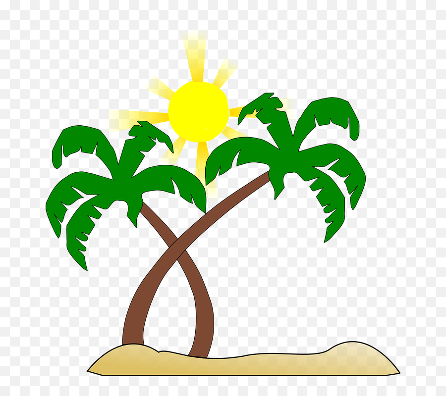 Beach Clipart Transparent Background - Silhouette Palm Tree Logo Png,Palm Tree Clipart Transparent Background