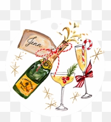 Champagne Pop Ornament - Illustration png