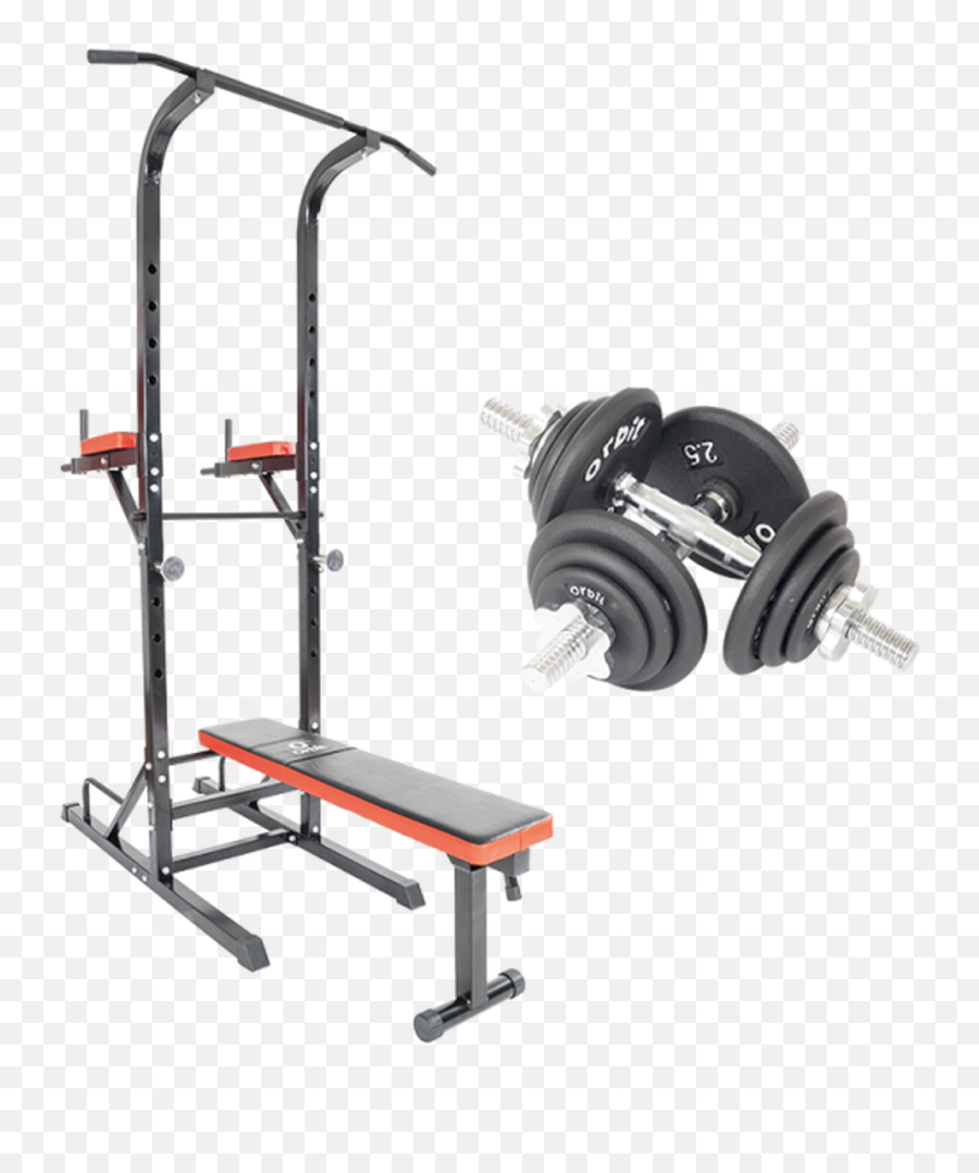 Orbit Power Station With Flat Bench Free 21kg Dumbell Spin - Lock Set Gym Png,Dumbell Png