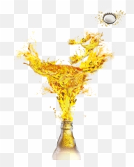 Head Glassware Hq Image Free Png - Beer Bottle Splash