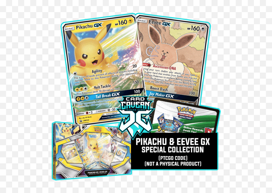 Pikachu U0026 Eevee Gx Sm232 Sm233 Ptcgo Code U2013 Card Cavern - Pikachu And Eevee Gx Png,Pikachu Transparent