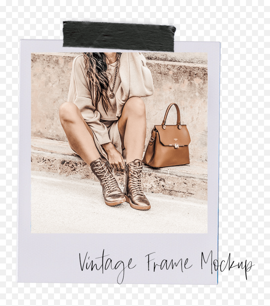 Polaroid Mockup - Handbag Png,Polaroid Png Template