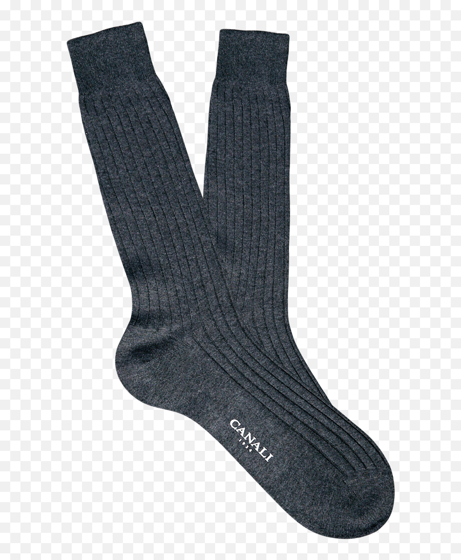 Grey Ribbed Cotton Socks - Sock Png,Italian Hand Png