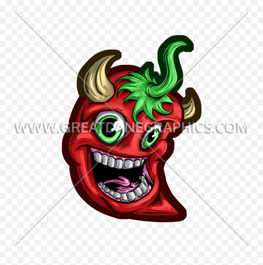 Crazy Hot Pepper Production Ready Artwork For T - Shirt Printing Crazy Cartoon Chili Pepper Png,Hot Pepper Png
