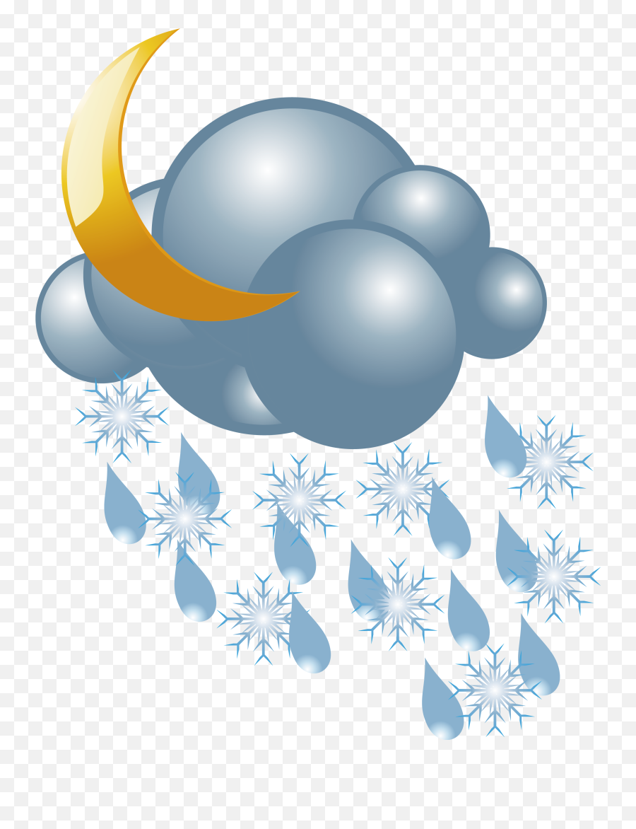 Download Rain And Snow Mixed Weather - Rain Snow Mix Clipart Petir Animasi Warna Kuning Png,Rain Clipart Png