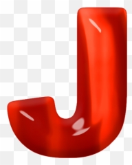 Presentation Alphabet Set Red Glass Letter J - png