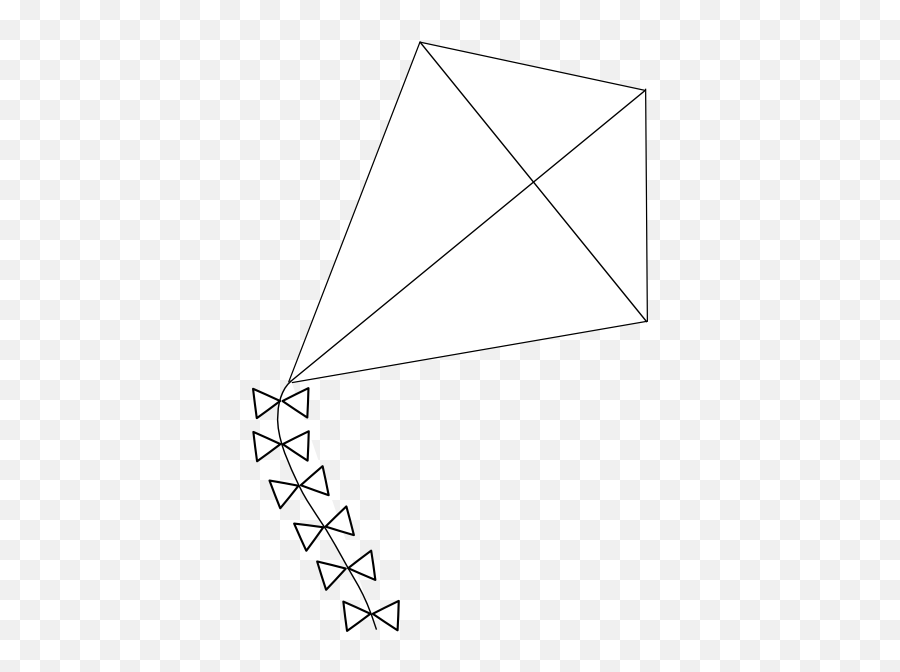 Kite Black And White Clip Art - Outline Of A Kite Png,Kite Transparent Background