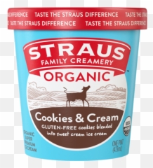 Organic Cookies U0026 Cream Ice - Straus Family Creamery Gluten Free Cookies And Cream Ice Cream Png,Cookies And Cream Png