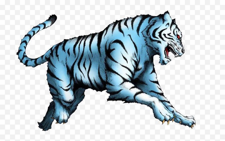 Blue - White Tiger Cartoon Png,White Tiger Png