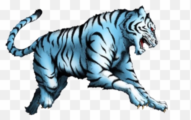 Blue - White Tiger Cartoon Png,White Tiger Png
