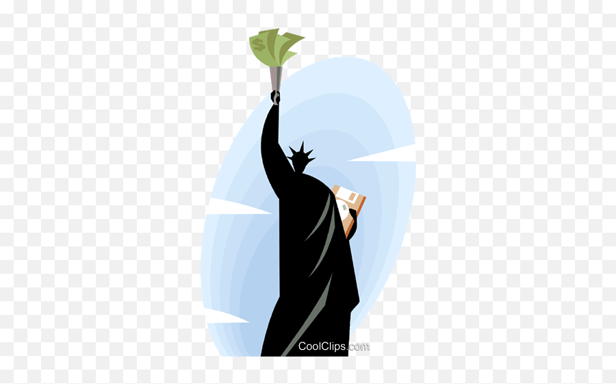 Download Statue Of Liberty With Cash In Her Fist Royalty - Statue Of Liberty Holding Cash Png,Statue Of Liberty Silhouette Png