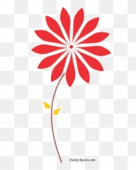 Red Flower Yellow Leaves Brown Stem Clipart Icon Daily - Daisy Flower Cut Out Png,Flower Graphic Png