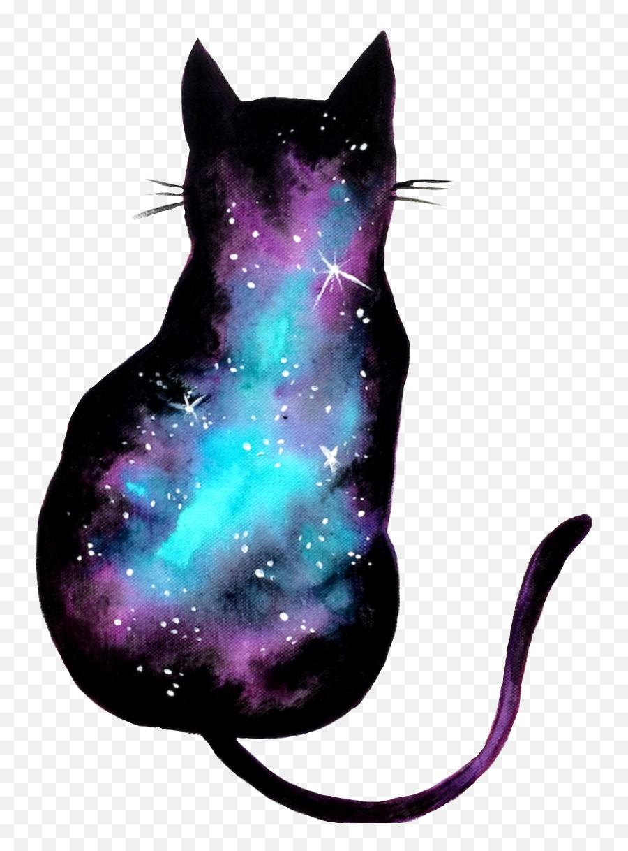 Discover The Coolest Cat Kitty Kittin Galaxy Galaxycat - Galaxy Cat Silhouette Transparent Png,Cat Silhouette Transparent