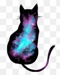 Discover The Coolest Cat Kitty Kittin Galaxy Galaxycat - Galaxy Cat Silhouette Transparent png