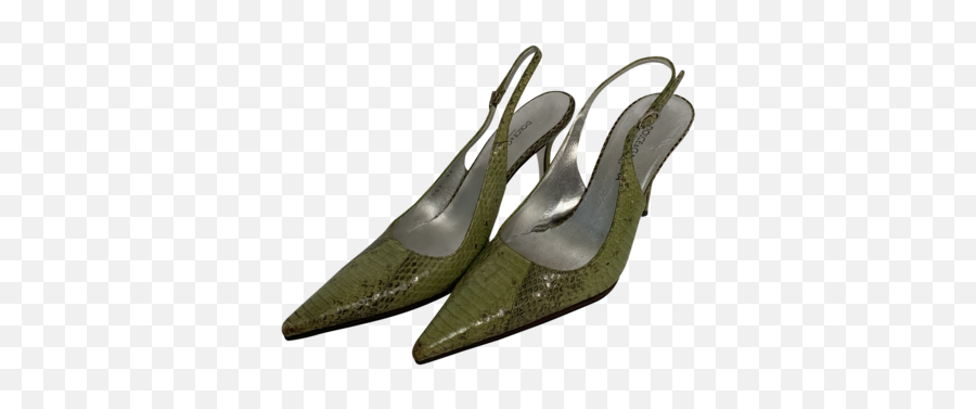 Green Snakeskin Slingback Heels - Pointy Toe Png,Dolce And Gabbana Icon T Shirts