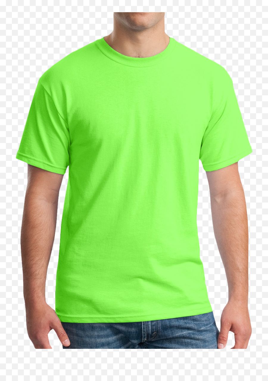 Heavy Cotton Tee - Tshirt Printing Singapore Guy With Yellow Shirt Png,Green Shirt Png