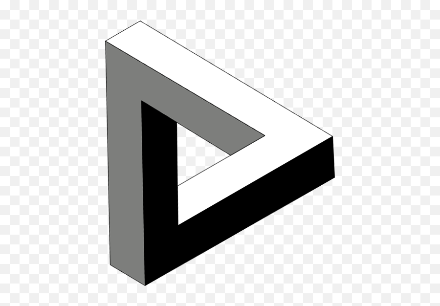 The Penrose Triangle - Optical Illusions Cube Paradox Full Optical Illusion Art Triangle Png,Triangle Png