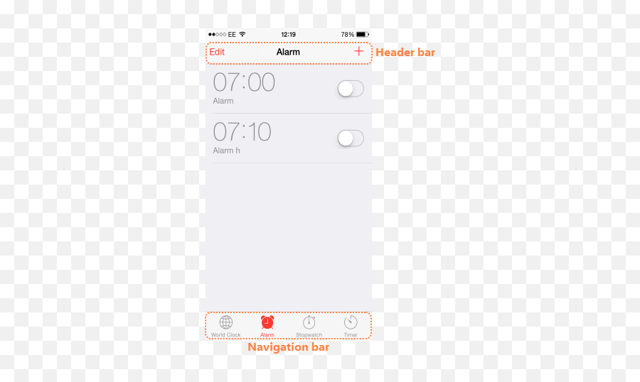 Livecode Widgets The Header Bar - Dot Png,Ios 6 Clock Icon