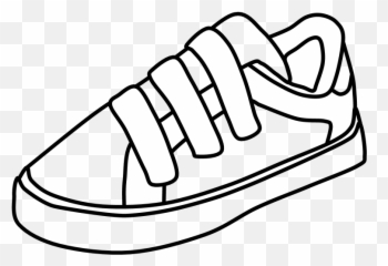 Sneakers Velcro Black And White Png - Walking Shoe Clipart