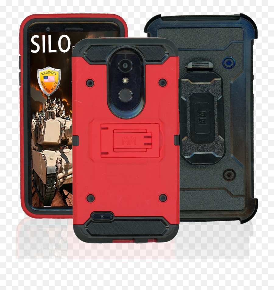 Lg K102018k30 Mm Silo Rugged Case Red Tempered Glass - Mobile Phone Case Png,Alcatel Pop Icon Phone