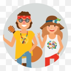 Five Great Stories That Are The Reel Deal - Hippie Couple Cartoon png