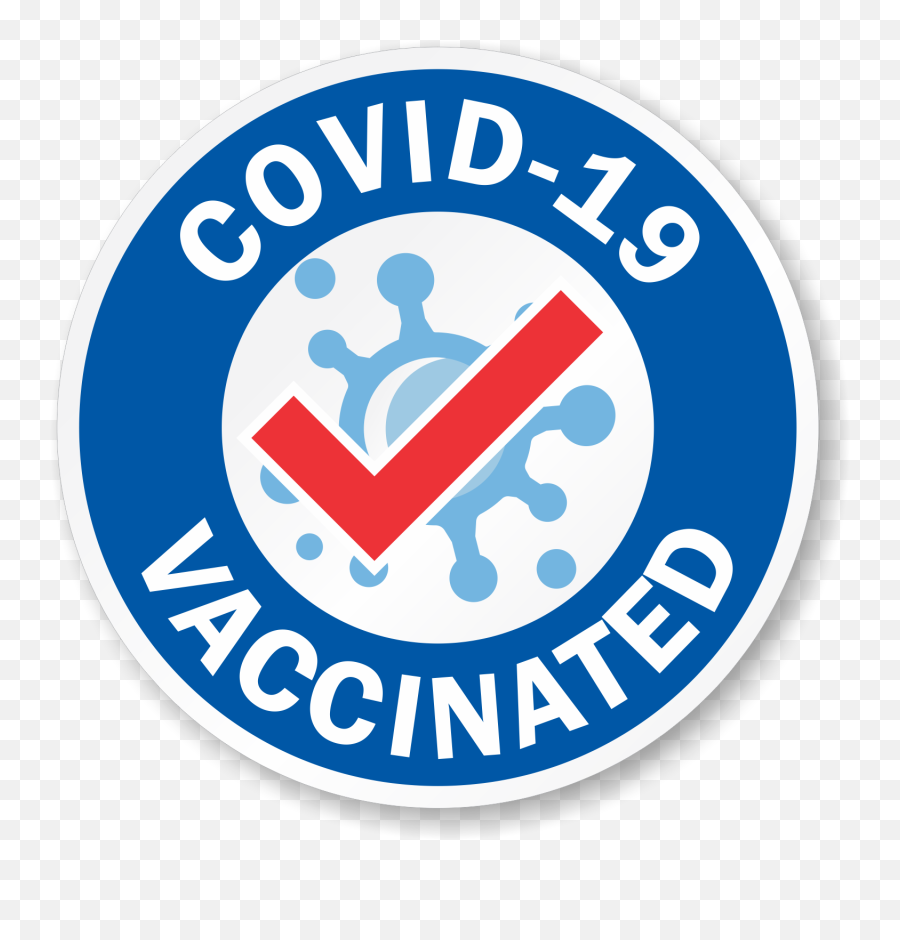 Covid - 19 Vaccinated Hard Hat Stickers Signs With Check Mark Vaccinated Sticker Png,Construction Hat Icon