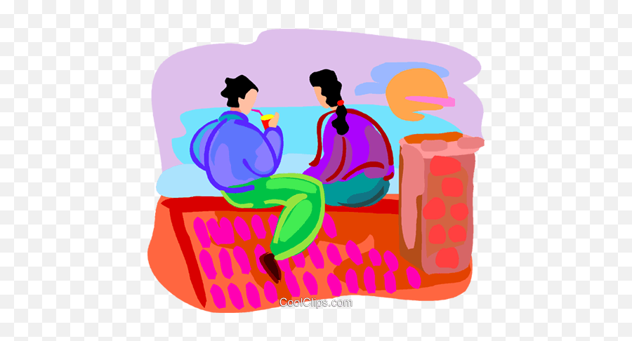 Two People Sitting - Two People Sitting On Rooftop Png,People Sitting Png