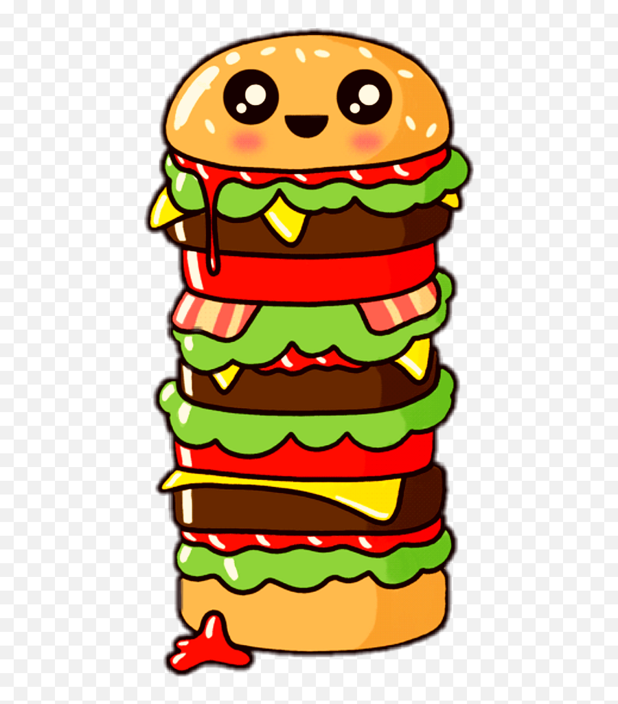 Cute Food Gif Transparent Clipart Png Download - Hamburger Cute Food Transparent Background,Hamburger Transparent