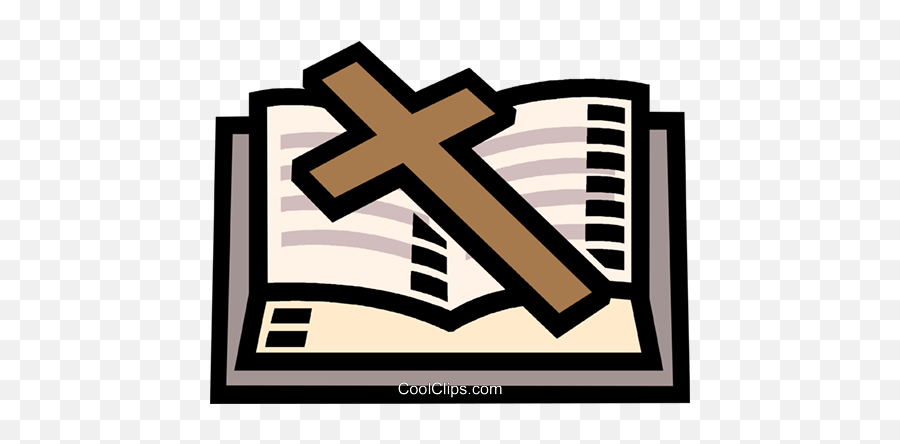 Bible And Cross Royalty Free Vector Clip Art Illustration - Cross Png,Bible Vector Png