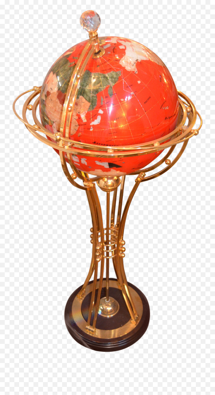 Red Rotating Gemstone World Globe - Globe Png,Gold Globe Png