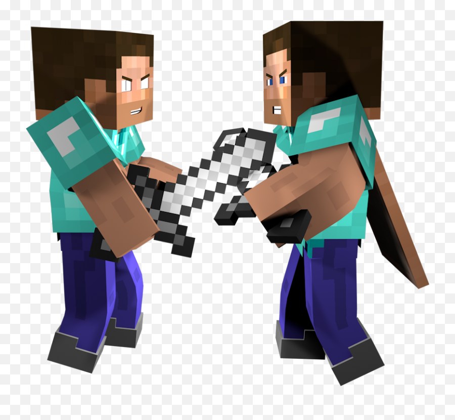 Download Minecraft Roblox Xbox Mob - Two Minecraft Characters Fighting Png,Minecraft Steve Transparent