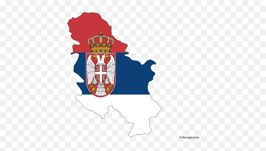 Flag Map Of Serbia - Serbia Flag In Country Png,Porsche Logo Vector