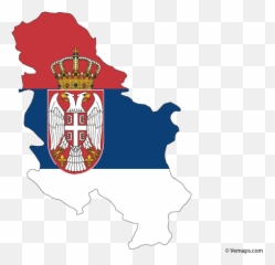 Flag Map Of Serbia - In Country png