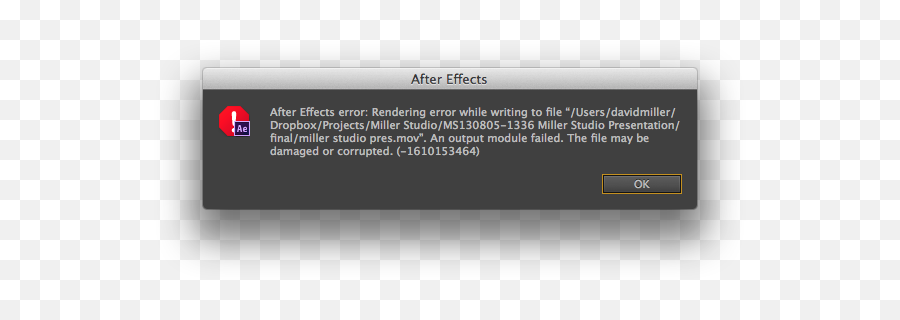 After Effects Unable To Render Error - 1610153464 Adobe Screenshot Png,Failed Png