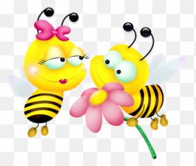 Clipart Of The Cute Bees Free Image - Bumble Bees In Love Png,Cute Bee Png