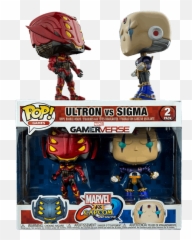 Marvel Vs Capcom - Ultron Red And Black Vs Sigma Purple Pop Vinyl Figure 2pack Ultron Sigma Boss Marvel Vs Capcom Infinite Png,Ultron Png