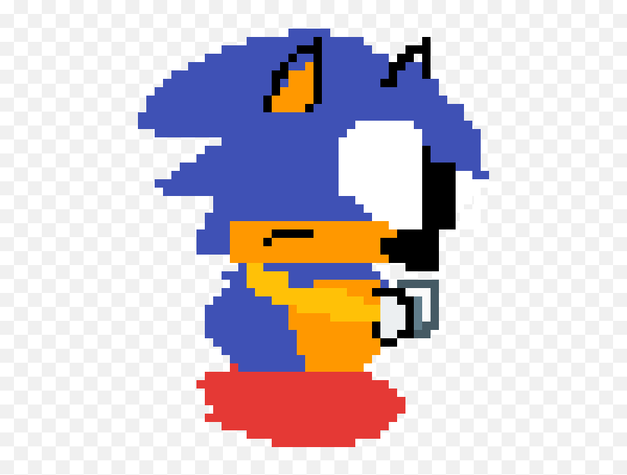 Pixilart - Running Sonic By Anonymous Cartoon Png,Sonic Running Png