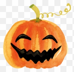 Smiling Pumpkin Halloween Wall Sticker - png