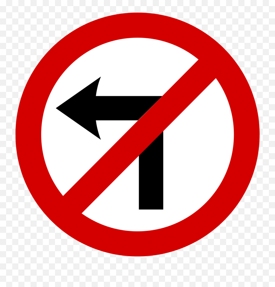 No Left Turn Traffic Sign Transparent - No Left Turn Signs Png,No Symbol Transparent