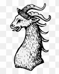 Goat - Traceable Heraldic Art Illustration Png,Goat Head Png