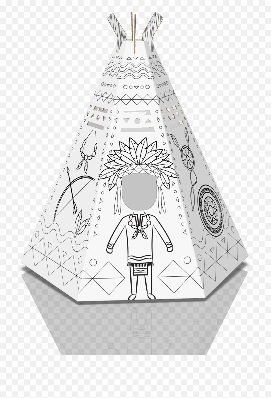 Colour In Teepee - Cardboard Magic Illustration Png,Teepee Png