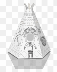 Colour In Teepee - Cardboard Magic Illustration Png,Teepee Png