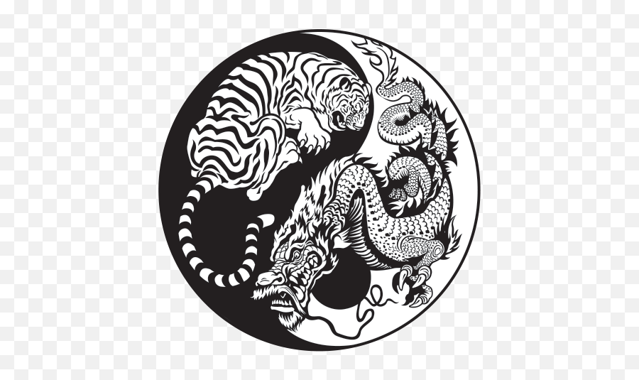 Printed Vinyl Dragon Tiger Yin Yang Stickers Factory - Dragon Yin And Yang Png,Yin Yang Logo
