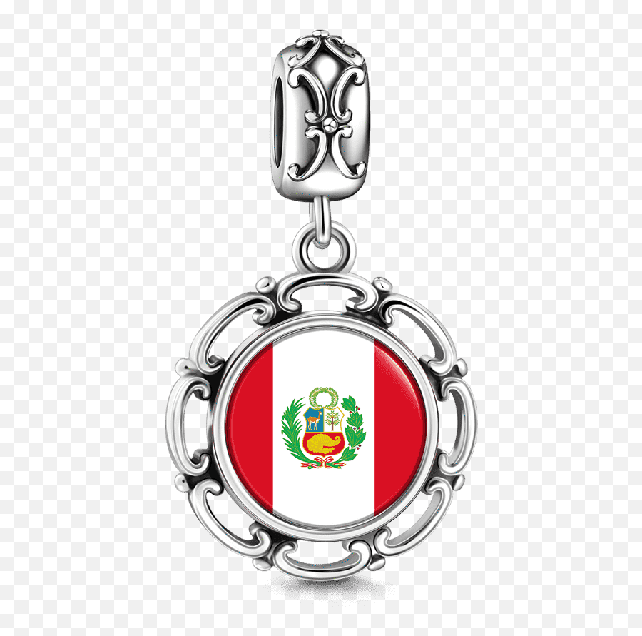 Peru Flag Dangle Charm Silver - Pandora Png,Peru Flag Png