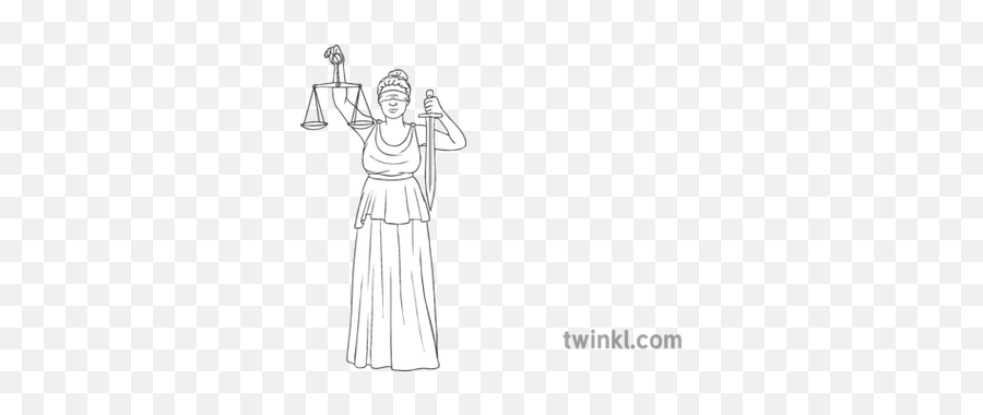 Lady Justice History Greek Themis Goddess Secondary Bw Rgb - Standing Png,Lady Justice Png