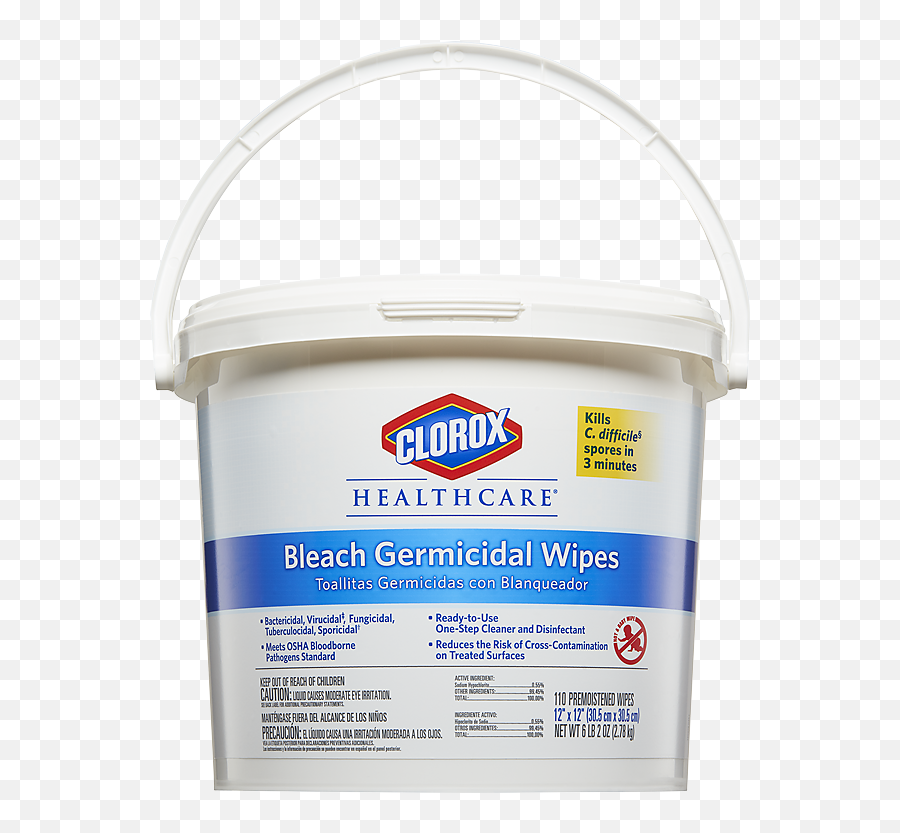 Clorox Healthcare Bleach Germicidal Wipes 12 X - Clorox Healthcare Bleach Germicidal Wipes Png,Clorox Png