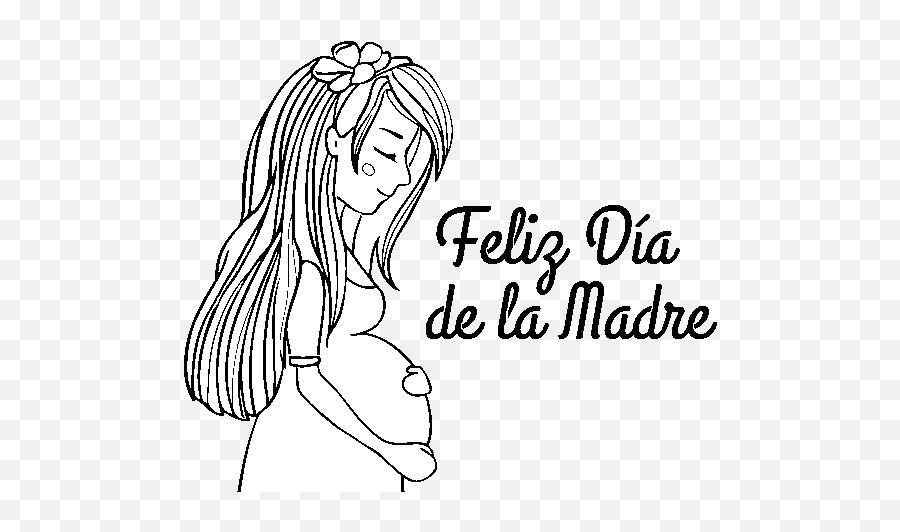 Dibujo De Mamá Embarazada En El Día La Madre Para - Drawing Png,Feliz Dia De Las Madres Png